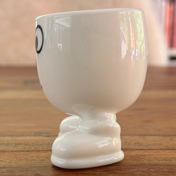 Vintage Arc International France - Happy Face Footed Milk Glass Egg Cup - Picture 9 of 14